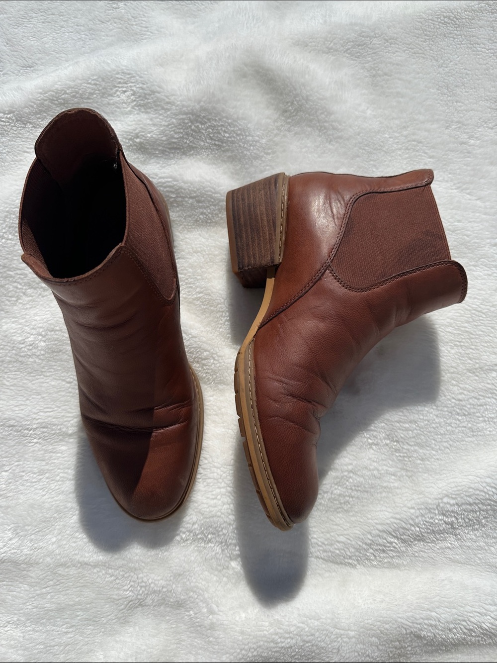 TIMBERLAND Women’s Classic Magby  Chelsea Cognac Premium Leather Ankle Boots Sz8